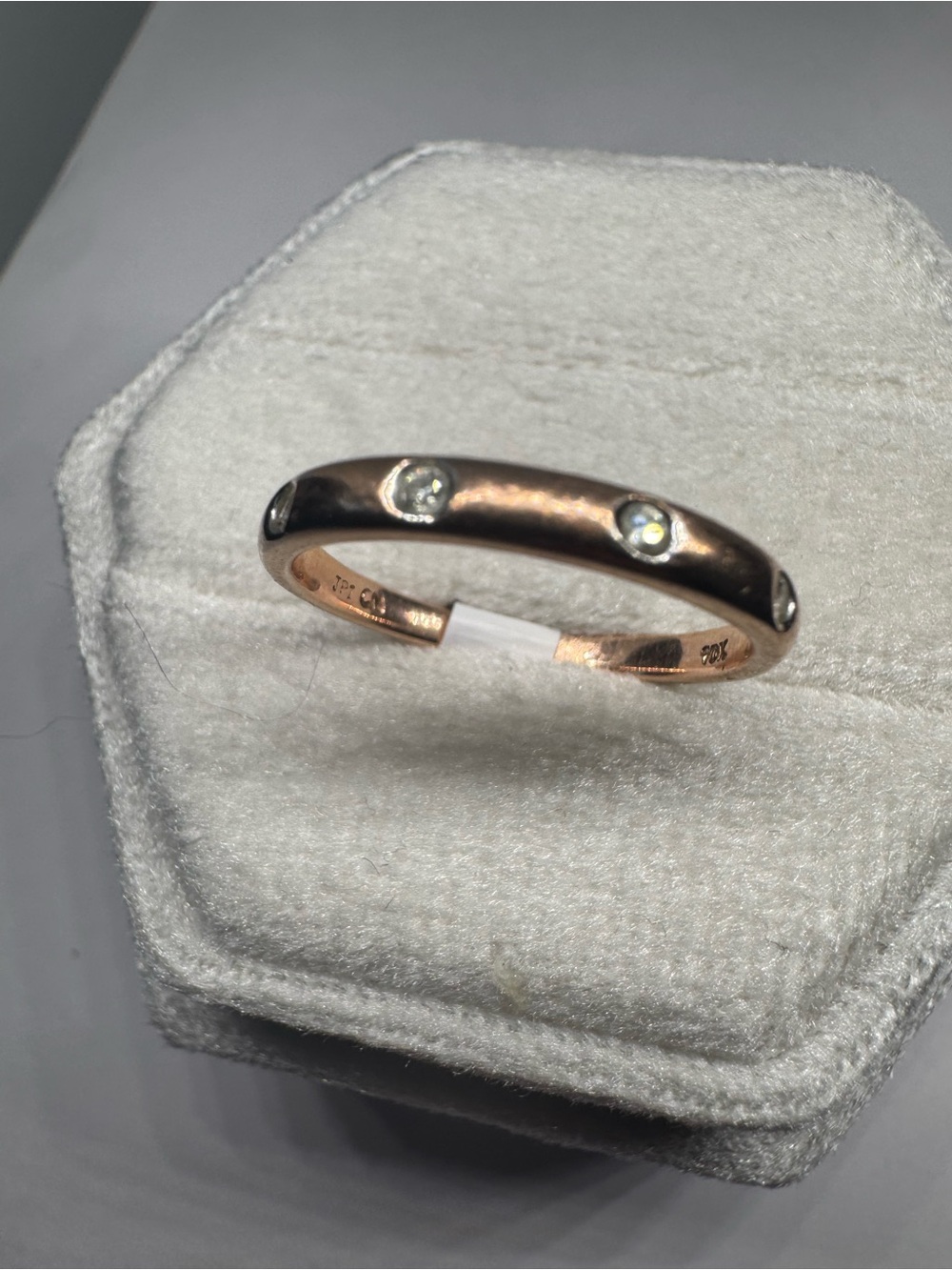 Vintage 10K 417 Solid Rose Gold Diamond Ring | Natural Diamond | Size 6 - Picture 1 of 15